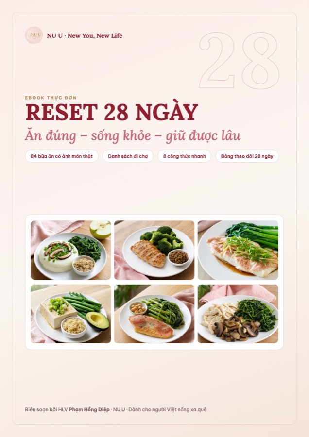 Bìa ebook Thực đơn RESET 28 ngày của NU U